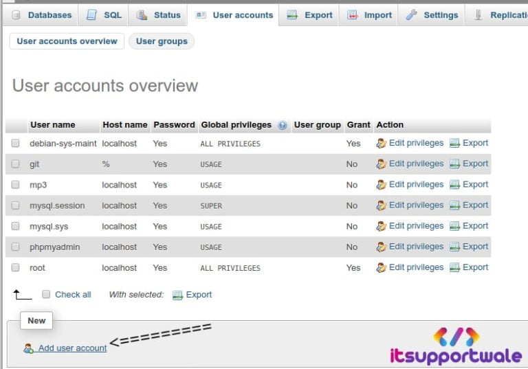 how to add a user account in mysql command line