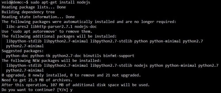 ubuntu install nodejs 14